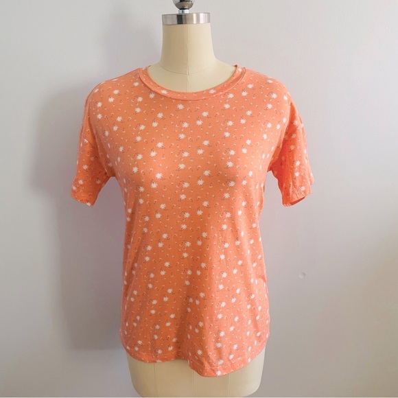Love, Fire Los Angeles Floral Print Tee Shirt- Orange- Size XL- NWT - Picture 1 of 7
